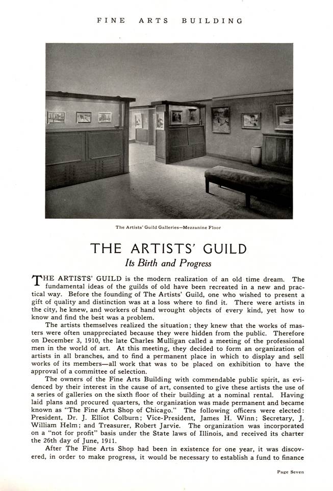 1917 history -- Artists' Guild in Chicago p. 1