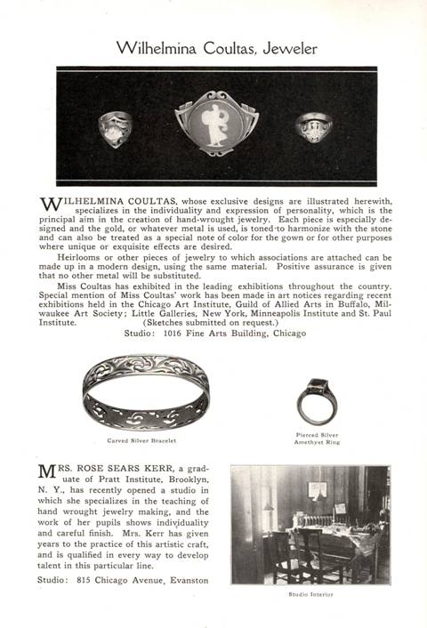 1917 Wilhelmina Coultas and Rose Sears Kerr ad