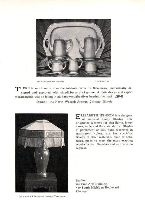 1917 Julius Randahl and Elizabeth Henson ad