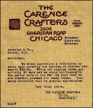 Carence Crafters letter