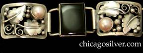 Detail from Laurence Foss bracelet, with pearls.  