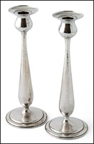 Kalo candlesticks, pair, monumental, in tulip form 