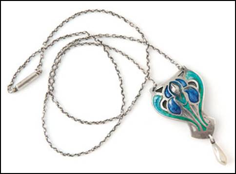 Rokesley Shop enameled pendant on chain