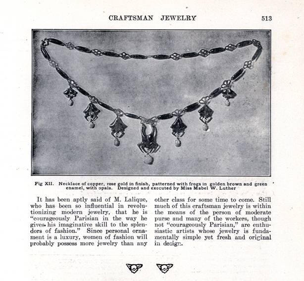 "Specimens of Craftsman Jewelry" -- 1906, Good Housekeeping 