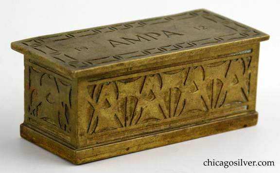 Robert R. Jarvie bronze hinged 1912 AMPA box