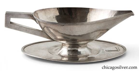 Robert R. Jarvie silver sauce bowl with attached undertray