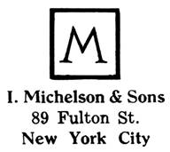 I. Michelson & Sons jewelry mark