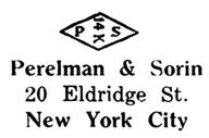 Perelman & Sorin jewelry mark