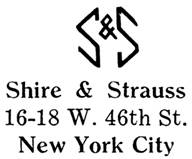 Shire & Strauss jewelry mark
