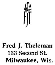 Fred J. Theleman jewelry mark