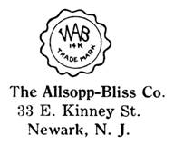 Allsopp-Bliss Co. jewelry mark