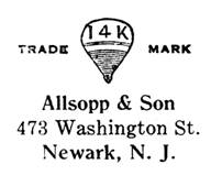 Allsopp & Son jewelry mark