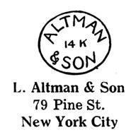 L. Altman & Son jewelry mark