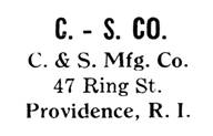 C & S. Mfg. Co. jewelry mark