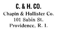 Chapin & Hollister Co. jewelry mark
