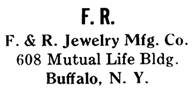 F. & R. Jewelry Mfg. Co. jewelry mark