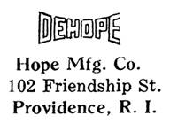 Hope Mfg. Co. jewelry mark