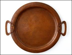 Unusual Kalo Shop copper tray with stones