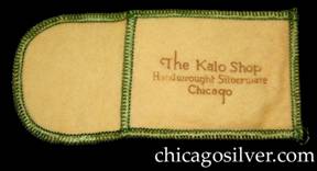 Kalo cloth jewelry bag, with green stitching