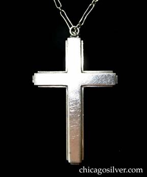 Kalo necklace, with crucifix, on 24" paperclip chain with safety clasp