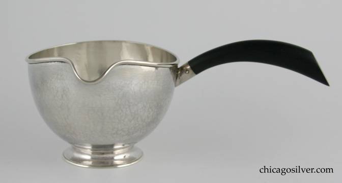 Kalo sauce server with curved ebony handle