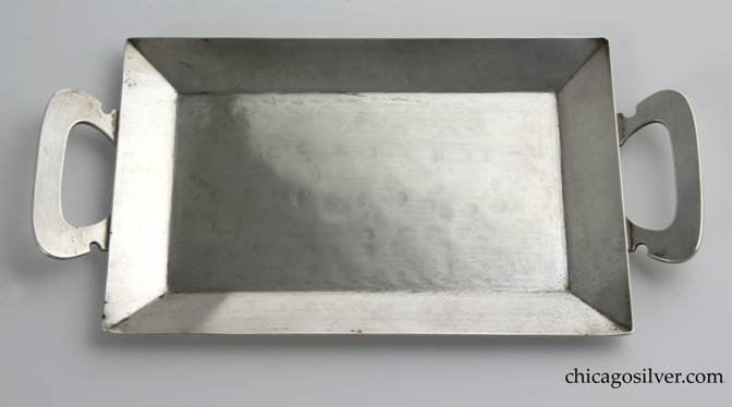 Kalo tray, small, early, rectangular, with raised edges and flat strap handles