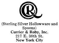 Currier & Roby silver mark