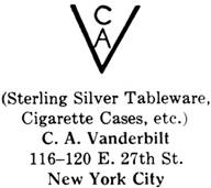 C. A. Vanderbilt silver mark