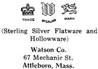 Watson Co. silver mark