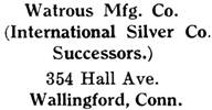 Watrous Mfg. Co. silver mark