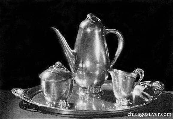 Coffee Service by Peer Smed from the 1937 Brooklyn Museum of Art 
contemporary industrial and handwrought silver exhibition
