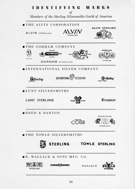 Page from The Story of Sterling  (Silver Marks)