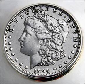 Morgan silver dollar made of 90 percent silver