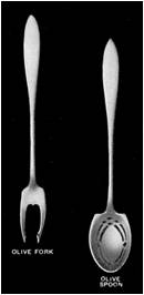 Guide to servers and utensils -- olive utensils